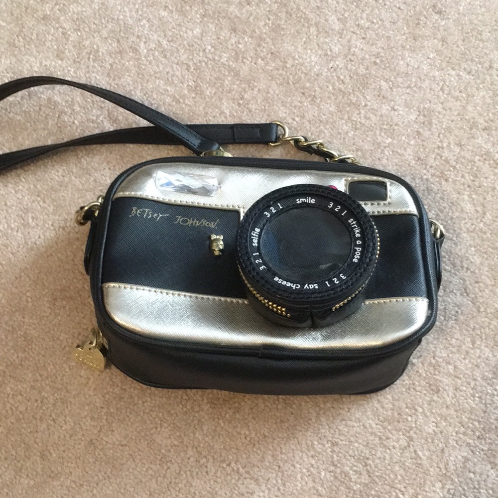 Betsey Johnson camera crossbody
